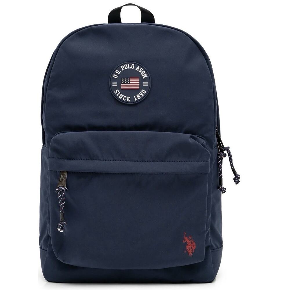 U.S. POLO ASSN. Unisex 18" Classic Solid Backpack Navy Blue Padded Laptop Sleeve